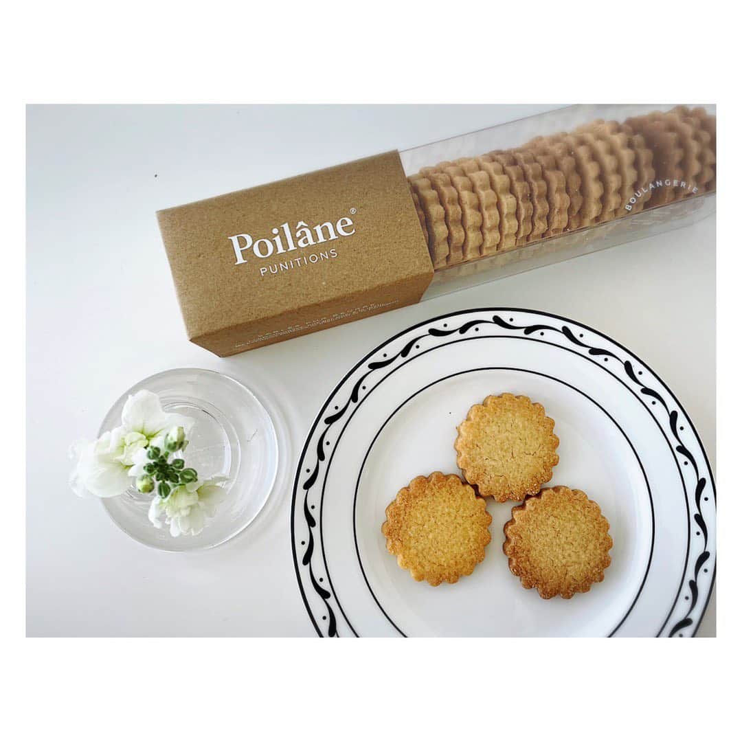 望月理恵さんのインスタグラム写真 - (望月理恵Instagram)「クッキータイム😋  昔昔、パリに行く時にガイドブックで調べて行った老舗のパン屋さん 「ポワラーヌ」  クッキーが美味しくて美味しくて また食べたいと思っていたら！ 日本にありました😂 シンプルな素朴なクッキー。  #ポワラーヌ #ポワラーヌのクッキー #クッキーが好き #パリ#旅行行きたいな〜 #クッキーは日本にありましたけど笑 値段は何倍も高かった😂  お花は道に落ちてたのを拾い、 水につけたら花が咲きました🌸 最近の一番嬉しい出来事です！」2月17日 16時20分 - mochiee28