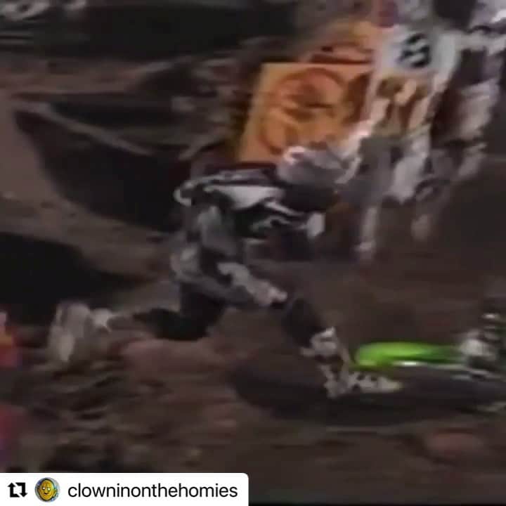 リッキー・カーマイケルのインスタグラム：「#tbt 1999 total 🤡 show.  Look before you cross, kids.  Thankfully this was the final round, and blow to my rookie szn in the premier class.」