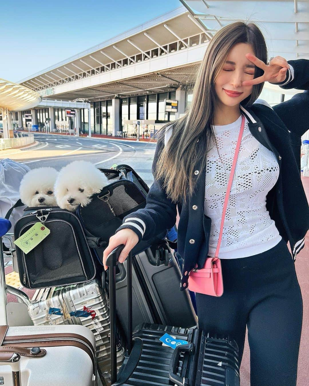 濱野りれさんのインスタグラム写真 - (濱野りれInstagram)「It's time to leave( ✌︎'ω')✌︎ Bye for now😘  #bichonfrise #bichon #traveldog #dogtravel #dogtraveler #kellytogo #kellywallet #hermes #versace #givenchy #ビションフリーゼ #わんこ #わんことお出かけ #わんこと旅行 #ケリートゥーゴー #ケリーウォレット #ヴェルサーチ #ジバンシィ」2月18日 10時48分 - riregram