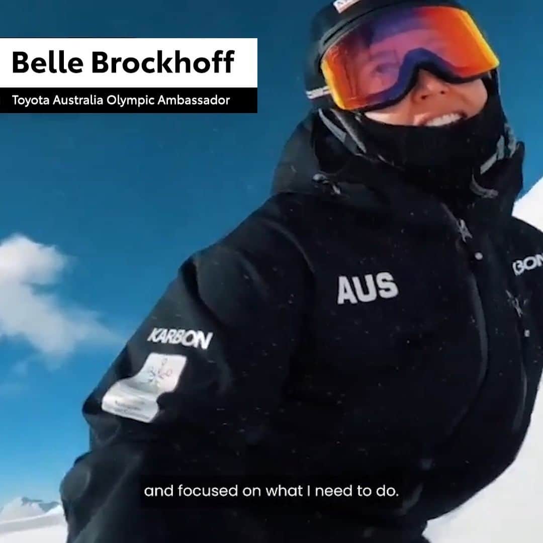Toyota Australiaのインスタグラム：「Curious to hear how an Olympic snowboarder remains focused amidst the adrenaline rush? 🔥  We chatted to @bellebrockhoff to find out.  Tap the link in our bio to watch the full video.」