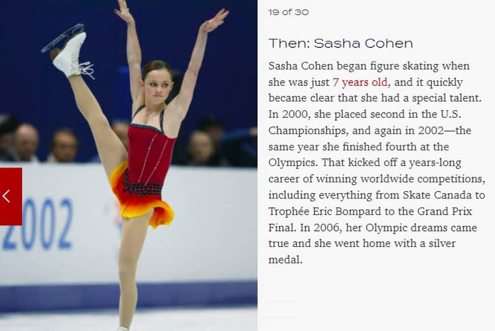 サーシャ・コーエンのインスタグラム：「Thank you @townandcountrymag for the mention! I can’t believe it’s been 16 and 20 years since I competed at the Olympic Games. Those nights and my life as a figure skater feel like they belong to another lifetime, even to another person. I’m so thankful for all that my sport taught me, how it challenged me over and over again, and most importantly, for the tremendous people who I met and the fleeting but spectacular moments we shared. I am also thankful for the unpredictable journey since I hung up my skates and for how immense the world beyond the rink is and all that it has offered me. #flashbackfriday #olympics」