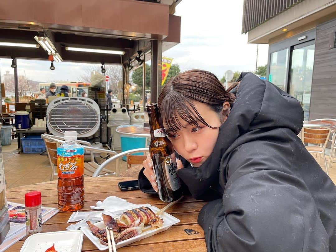 井口綾子さんのインスタグラム写真 - (井口綾子Instagram)「いつだかの🦑  ノンアルコールビールで我慢した日🍺  浜焼きとか大好きだけど東京だとなかなか外で浜焼きできるところないよねー😭知らないだけであるのかな？？？知ってる？？🐟」2月19日 15時22分 - ayako_inokuchi