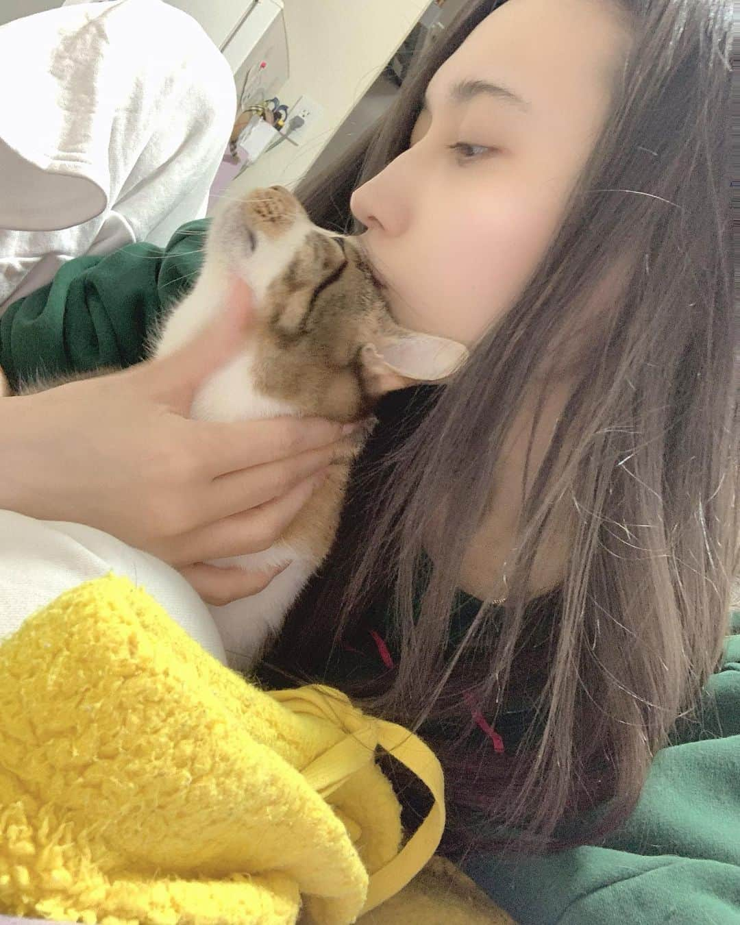 永原なつきさんのインスタグラム写真 - (永原なつきInstagram)「すっぴん✖️ねこ  女の化粧品でいちばん高いのってまじで基礎化粧品だと思ってる。 まじ死ぬ。でもあれやらないと肌死ぬ」2月20日 3時08分 - _natsuki_av