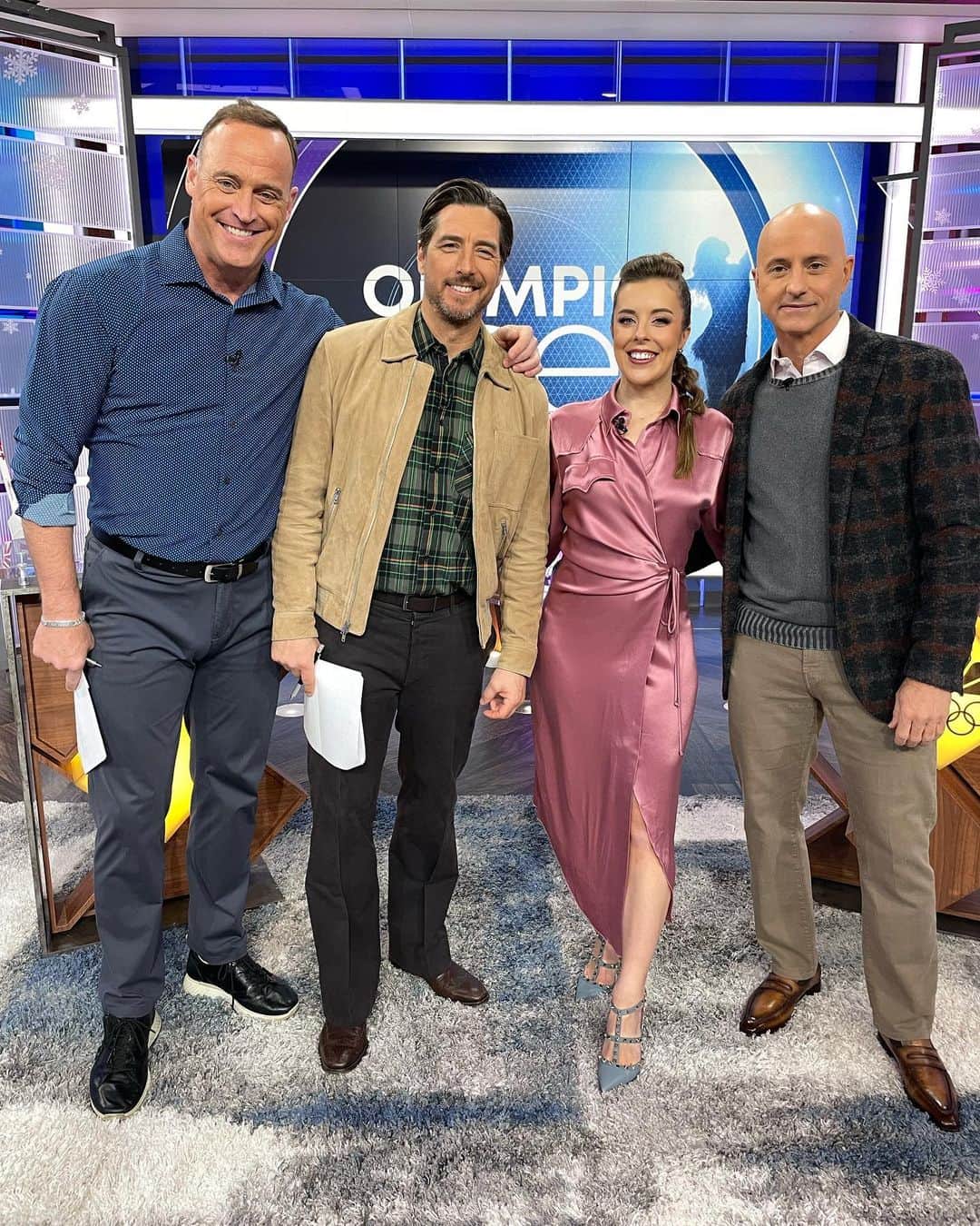 アシュリー・ワグナーのインスタグラム：「#OlympicIce Photo Dump….thank you to every single person on this production team who made this an Olympics to remember for me. @mattiseman it was such a privilege to work with you, thank you for always making me comfortable and keeping the team hyped. I will truly miss never knowing what ancient song you’re referencing. @jonnymoseley you were the pair partner I never knew I needed, so excited to compete the next Olympics with you! @brianboitano my moon and my stars thanks for being genuinely the coolest person I know that I’ve fallen madly in love with. And @scotthamilton84 I’m convinced you might not have a torso, but your head and shoulders looked stunning these last few weeks! #winterolympics」