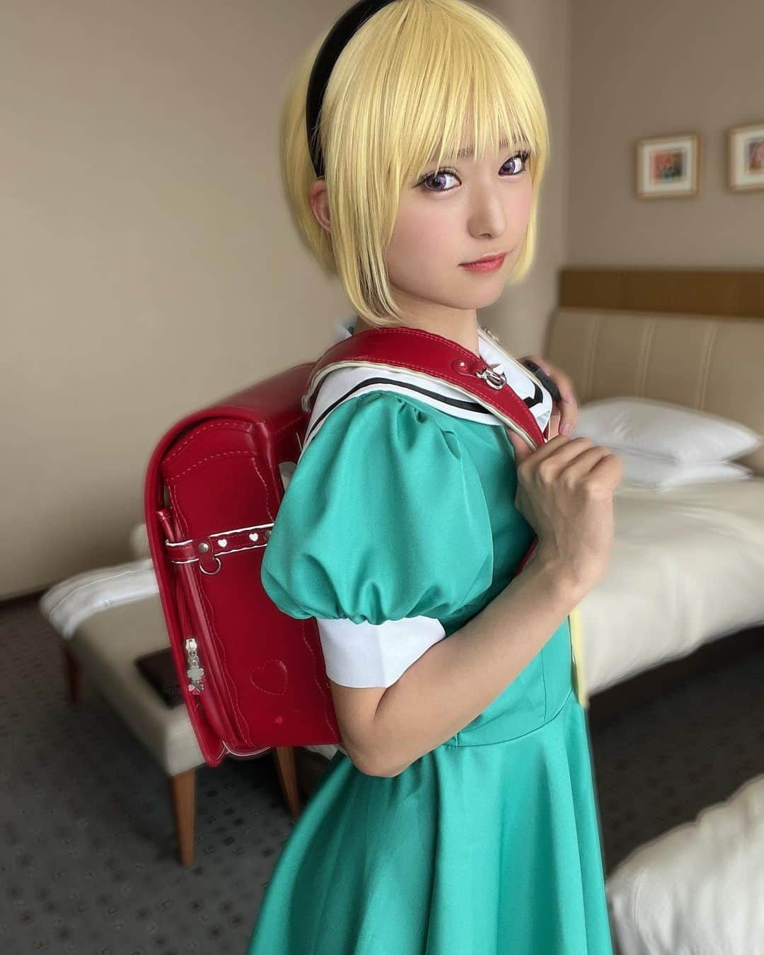 渚みつきさんのインスタグラム写真 - (渚みつきInstagram)「みつこだよ( '-^ )b .  #コスプレ  #ひぐらしのなく頃に  #沙都子   #ガチ  #ランドセル   #このために買い取ったらしい  #やる気だね  #本気だね  #サイコッチョー だね .」2月22日 17時29分 - __nagisa_mitsuki__