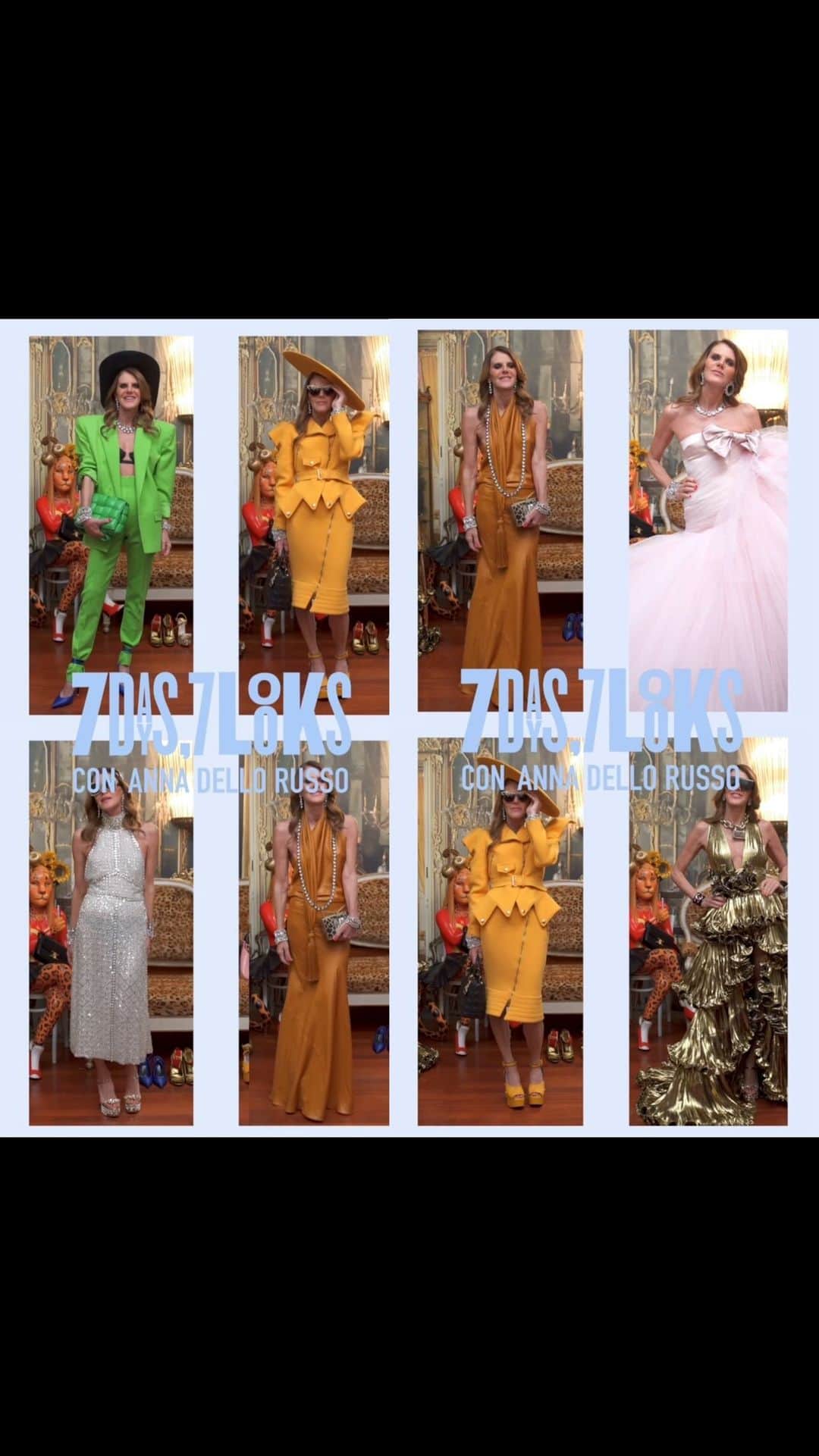 アンナ・デッロ・ルッソのインスタグラム：「Happy to be a part of the first Italian 🇮🇹 episode of the international series #7Days7Looks 👠 @vogueitalia ❤️❤️❤️ A trip into my wardrobe, between feathers, embroideries, sequins and statement jewelry✨ Special thanks to @franragazzi 💖  Head of Programming and Development: @rachele_willig  Programming Lead: @iacopocaravaggi Director & Editor: @marco.morona 2nd Camera: @davide_preti Production Manager: @ste_angarano Producer: @mariaelettraesteri Digital Editor: @elenasilviab Assistant stylist: @valeriapastore 💕  @mb__projects」
