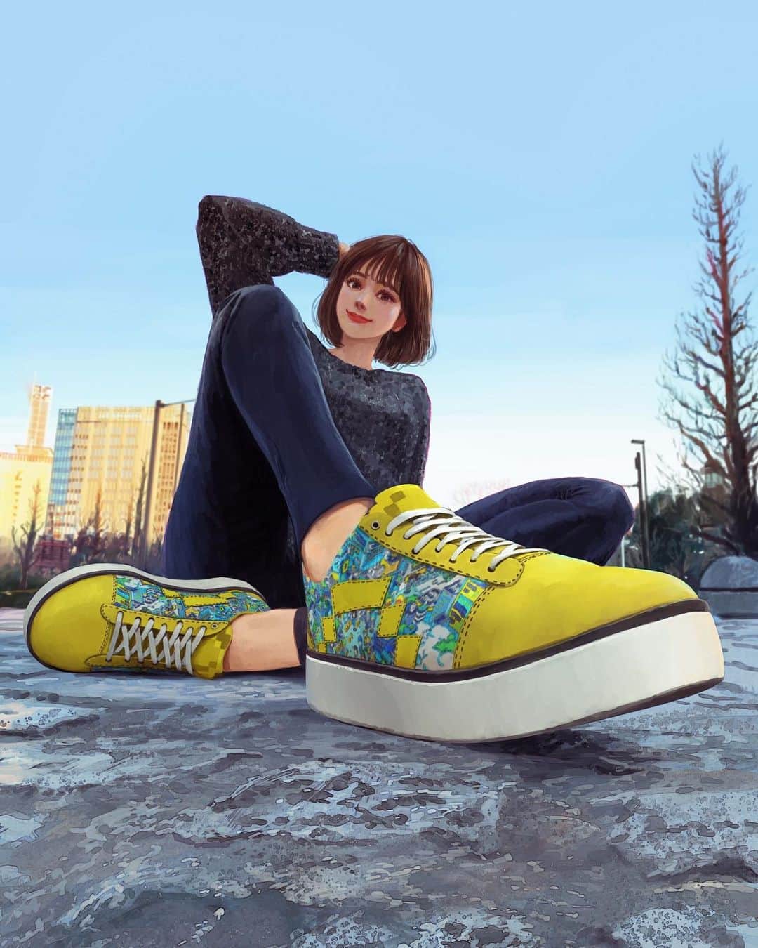 時田麻衣のインスタグラム：「メタバース・ファッションブランド『Me+🌏JAPAN』さんの👟 2足目です😆 #nft #時田麻衣」