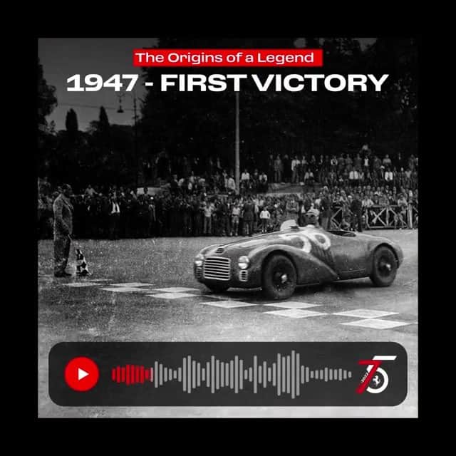 Ferrari APACのインスタグラム：「To celebrate Ferrari’s 75th anniversary, we’ll be exploring the most significant moments in the Prancing Horse’s #ferrari75.  In this podcast, we’re transported back to 1947, when the very first Ferrari, the #Ferrari125S, won the Rome Grand Prix. It was the beginning of a legendary racing history. Check out our Stories and listen to the full episode to relive the first of many Prancing Horse milestones.⁣  #Ferrari #Ferrari75」