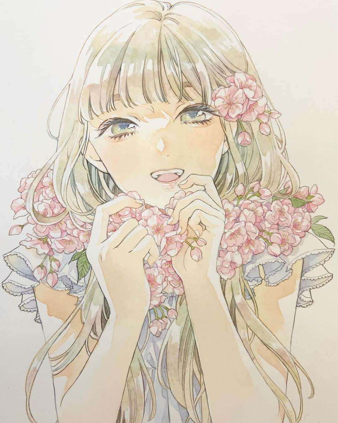 友風子/yufushiさんのインスタグラム写真 - (友風子/yufushiInstagram)「桃の花  #illustration #illust #イラスト #watercolor #水彩 #透明水彩 #水彩絵の具 #アナログ #アナログイラスト」2月25日 21時30分 - uko_yufushi