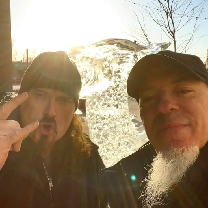 ドリーム・シアターのインスタグラム：「Boston we have arrived! @jameslabrie.dt and @jcrudess are ready for tonight’s show, are you? 🤘  #DreamTheater #TopOfTheWorldTour」