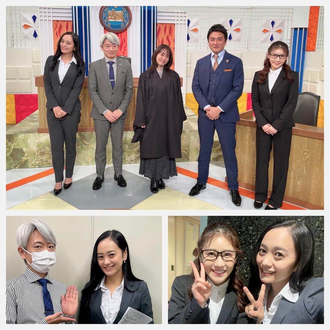 のインスタグラム：「「熱血！虎ノ門勝男」という裁判風通販番組に検事補佐として出演しました♡原田龍二さん演じる虎ノ門勝男さん、面白かったなあ笑次は弁護士役もしたいな📖ちなみにご紹介したリファのシャワーヘッド使ってます♡  #テレビ東京 #テレ東マート #裁判風通販番組 #通販番組 #検事補佐 #脊山麻理子」