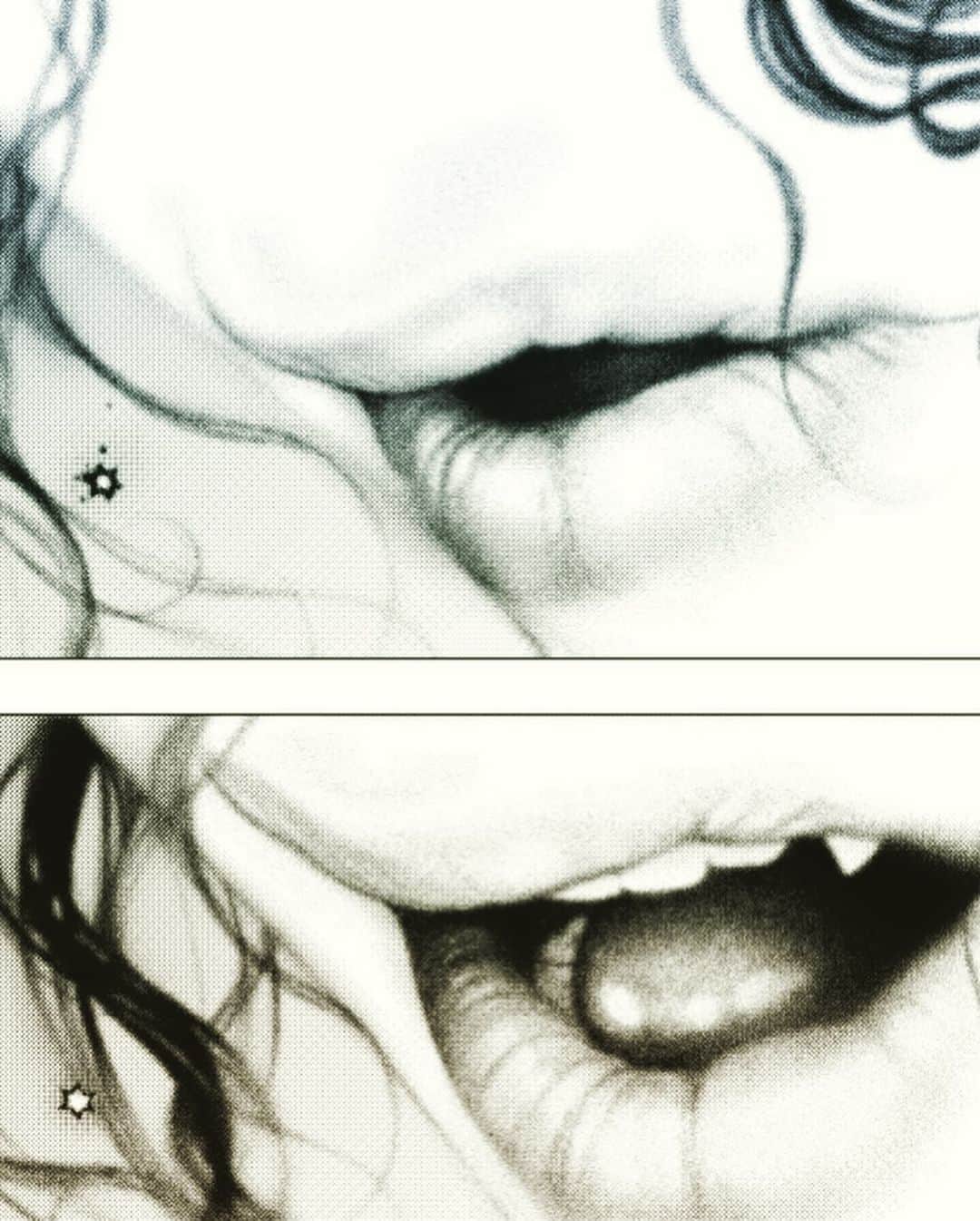坂本眞一のインスタグラム：「Drawing day 5  fangs  #DRCL#midnightchildren#BramStoker #shinichisakamoto#坂本眞一#グランドジャンプ#Whitby#Dracula#WilhelminaMurray #LukeWestenra #ArthurHolmwood#Renfield」
