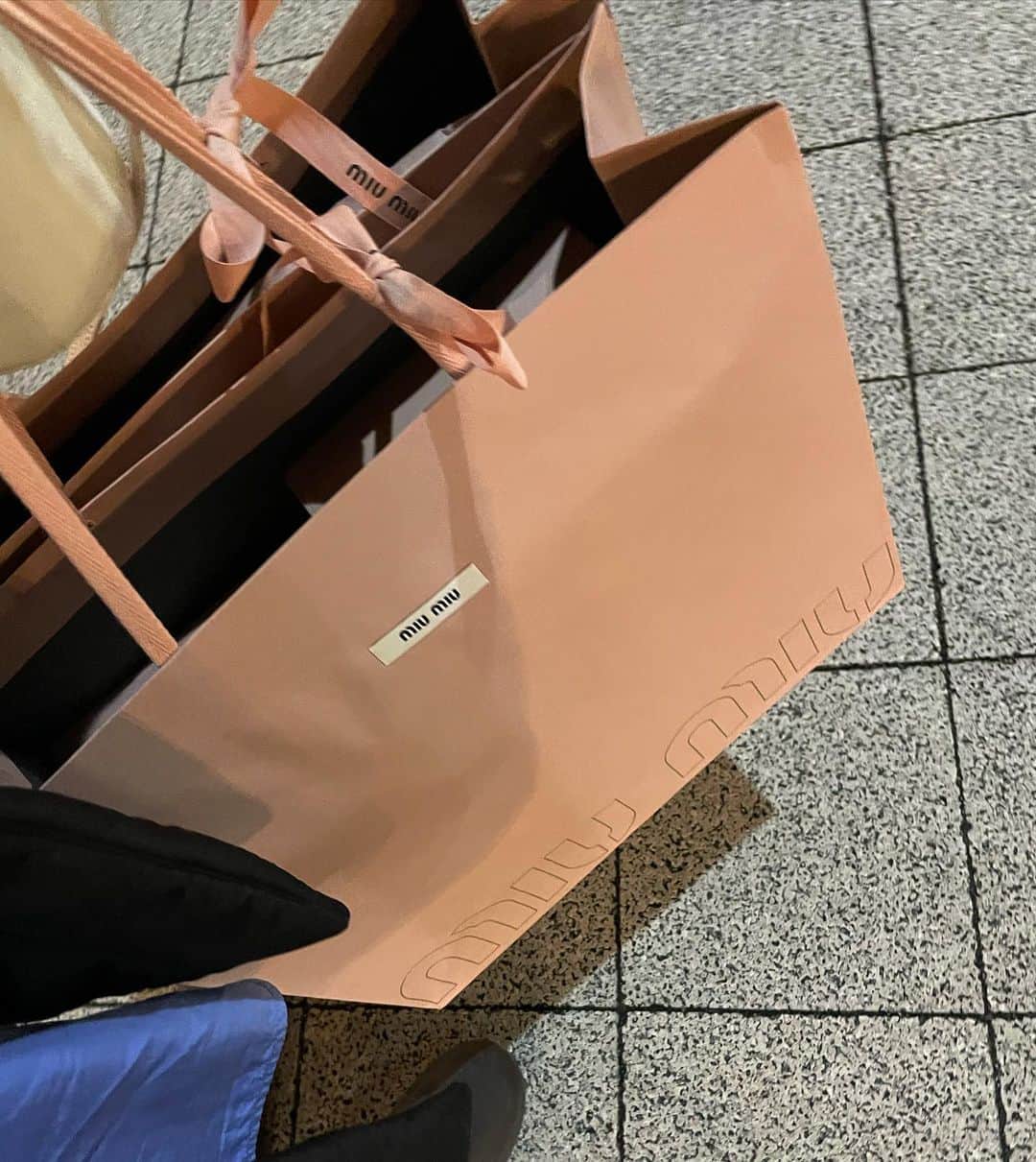 正中雅子のインスタグラム：「🛍♡  久しぶりに　@miumiu 熱🔥  学生の頃、バイト代ためて買ったりしてた思い出深いブランドの一つ♡  #miumiu」