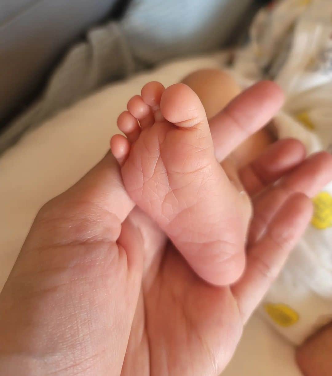 のインスタグラム：「先日、元気な女の子を出産しました! 産まれるまで全然実感がなく、動いているお腹を見ても本当にここに赤ちゃんがいるんだろうか?と半信半疑で過ごしていた妊娠期間でしたが、産まれた瞬間に うあわぁぁーー!!!! 本当にいたーーー!!!!!!!!!  とそこからは母性が爆発した毎日を過ごしております。 出産は夢のような時間で、痛みはもちろんあるけれど私はとても楽しかったです。。👶 これからの毎日を、毎秒大切に生きていきたいなと思います😌🌸 ご報告でした...🍀」
