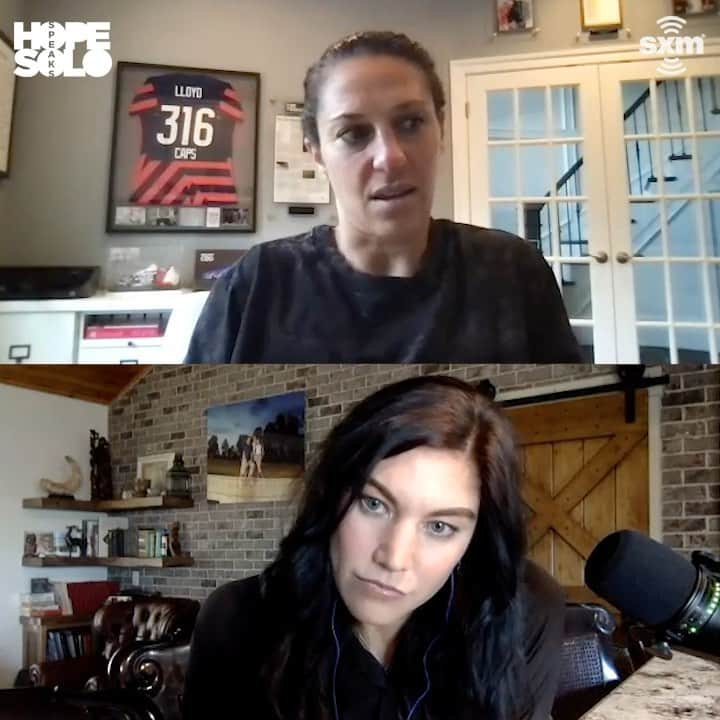 ホープ・ソロのインスタグラム：「FINALLY!! So happy to announce my new @siriusxm Podcast "Hope Solo Speaks." Lots to discuss on the USWNT equal pay settlement with my former teammate & friend, @carlilloyd First episode drops on Wednesday!  Link to subscribe in story! ⚡️⚡️」