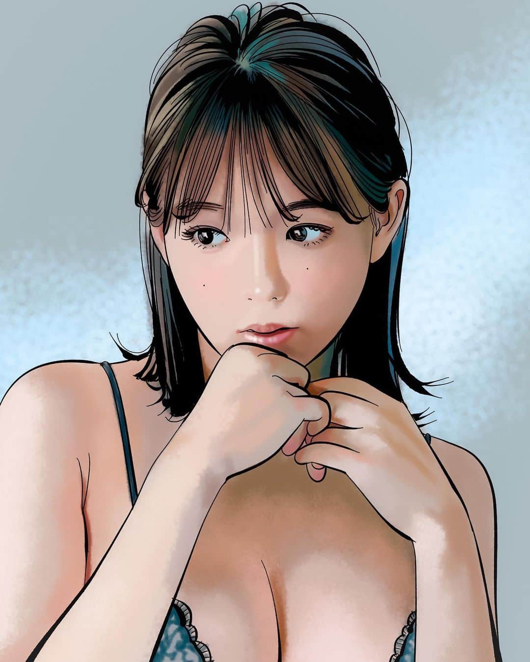 てらりんさんのインスタグラム写真 - (てらりんInstagram)「『篠崎愛さん(@shinopp._.ai )』  #イラスト #イラストレーション #グラビアアイドル #篠崎愛 #illustration #portrait #art #drawing #bikinimodel #aishinozaki」3月2日 7時18分 - terarin08