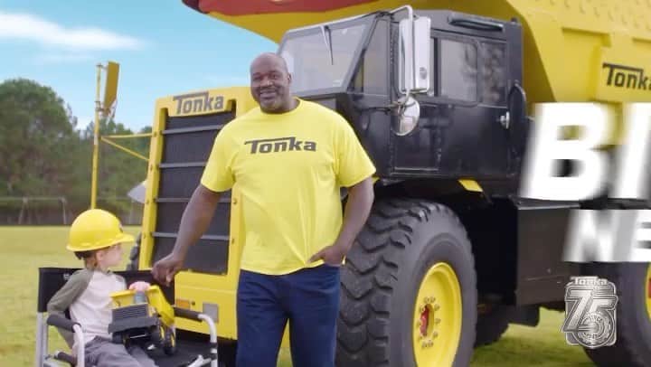Hasbroのインスタグラム：「#repost @basicfuntoys BIG NEWS! Even bigger than @Shaq! 2022 marks 75 years of Tonka Tough play! Join us in celebrating by sharing your favorite #TogetherWeTonka pictures from the ‘40s through today!   Parents, check out @basicfuntoys bio to enter by 3/31! #Tonka75 #TogetherWeTonka #TonkaTough」