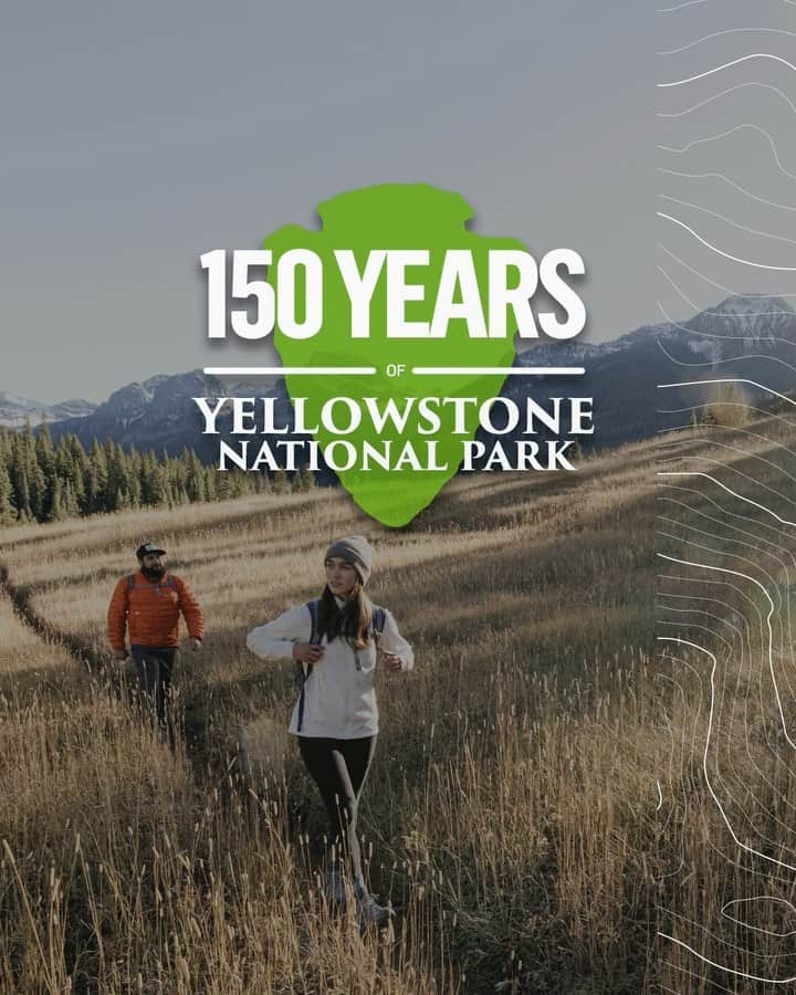 オボズのインスタグラム：「Celebrating the place that inspires us to lace up daily, fosters our creativity, and the ‘laboratory’ in which we test our designs 🥾 Yellowstone is where we soak it all in.   #yellowstone150  @ynpforever @yellowstonenps」