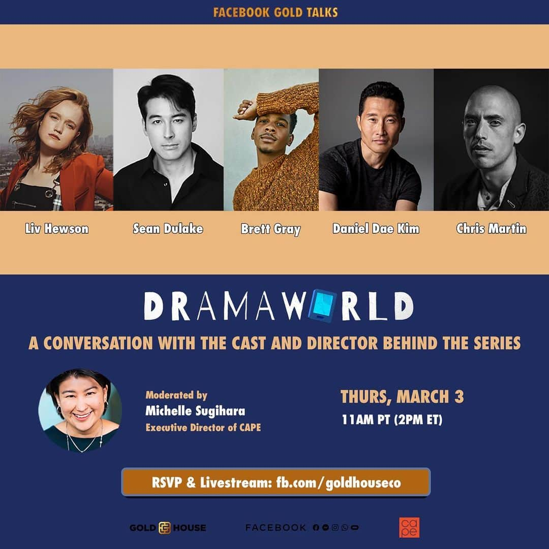 ショーン・リチャード・デュレイクさんのインスタグラム写真 - (ショーン・リチャード・デュレイクInstagram)「#Dramaworld Livesteam THIS THURSDAY March 3 at 11am PST, hosted by @goldhouseco on Facebook!  In association with @capeusa.  Come join our #goldtalk and say hi!  @dramaworldtv」3月2日 9時22分 - seandulake