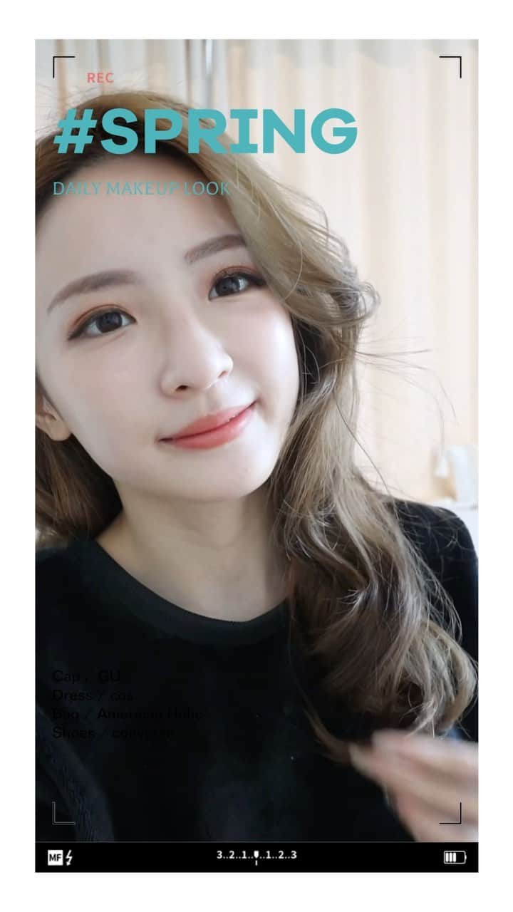 Giann Chanのインスタグラム：「分享一下我的春天妝髮🌸 | My daily Spring Makeup Tutorial |   #makeuptutorial #Spring #springmakeup #dailymakeup」