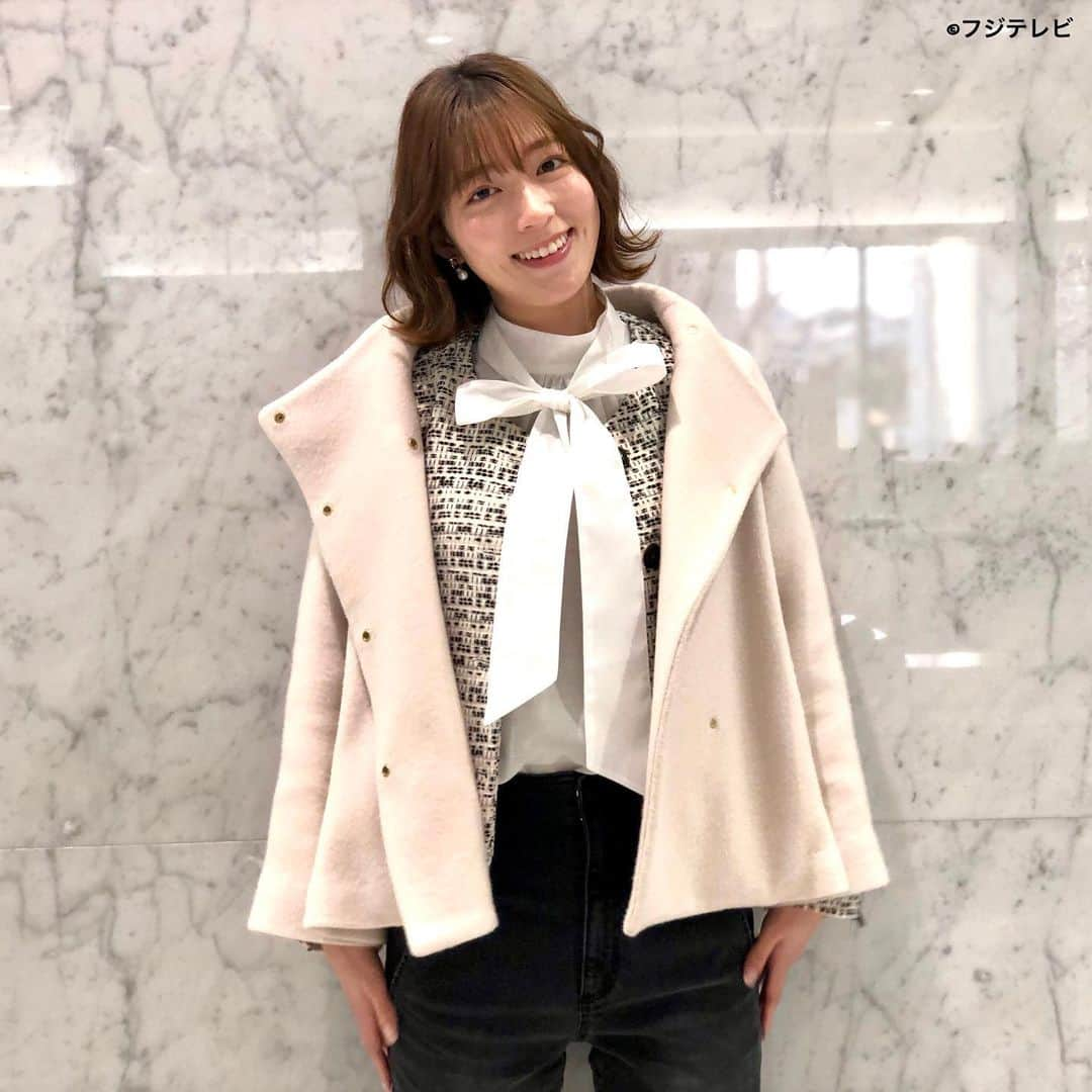 フジテレビ「めざましテレビ」さんのインスタグラム写真 - (フジテレビ「めざましテレビ」Instagram)「ファッション雑誌CanCamとコラボした お天気コーナー「きょう何着て行く？」 阿部華也子の毎日のコーデを紹介♪  ３月２日（水）  【今日のコーデ】 ・コート→ @strawberry_fields_official ３万５２００円 ・ジャケット→ @dholic_official 　６９１９円 ・ブラウス→ @and.couture  ９７９０円 ・パンツ→ @mercuryduo_com 　１万３２００円 ・靴→ @dianashoespress 　　　１万６５００円 ・ピアス→ @phoebe_official 　　３９６０円  【コーデのポイント】 ツイードジャケットにボウタイブラウスを重ね着❣️  首元からボウタイだけをのぞかせると👀 華やかでキャッチーな着こなしに👍  コンサバにならないよう デニムでカジュアルダウンするのをお忘れなく🤗✨    #めざましテレビ #きょう何着て行く？ #阿部華也子 #今日のコーデ #コーデ #CanCam #今日のファッション#ootd #きょう何着て行く？は月〜金朝6時22分ごろ放送📺 #スタイリストたなべさおり #かやちゃん #きれいめコーデ #きれいめカジュアル #大人コーデ #冬コーデ #オフィスカジュアル #上品コーデ #アナウンサー衣装」3月2日 18時05分 - mezamashi.tv