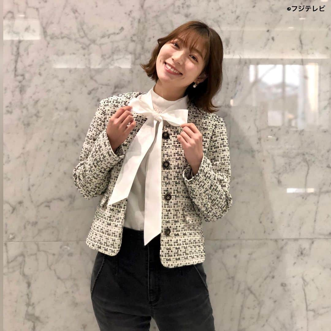 フジテレビ「めざましテレビ」さんのインスタグラム写真 - (フジテレビ「めざましテレビ」Instagram)「ファッション雑誌CanCamとコラボした お天気コーナー「きょう何着て行く？」 阿部華也子の毎日のコーデを紹介♪  ３月２日（水）  【今日のコーデ】 ・コート→ @strawberry_fields_official ３万５２００円 ・ジャケット→ @dholic_official 　６９１９円 ・ブラウス→ @and.couture  ９７９０円 ・パンツ→ @mercuryduo_com 　１万３２００円 ・靴→ @dianashoespress 　　　１万６５００円 ・ピアス→ @phoebe_official 　　３９６０円  【コーデのポイント】 ツイードジャケットにボウタイブラウスを重ね着❣️  首元からボウタイだけをのぞかせると👀 華やかでキャッチーな着こなしに👍  コンサバにならないよう デニムでカジュアルダウンするのをお忘れなく🤗✨    #めざましテレビ #きょう何着て行く？ #阿部華也子 #今日のコーデ #コーデ #CanCam #今日のファッション#ootd #きょう何着て行く？は月〜金朝6時22分ごろ放送📺 #スタイリストたなべさおり #かやちゃん #きれいめコーデ #きれいめカジュアル #大人コーデ #冬コーデ #オフィスカジュアル #上品コーデ #アナウンサー衣装」3月2日 18時05分 - mezamashi.tv