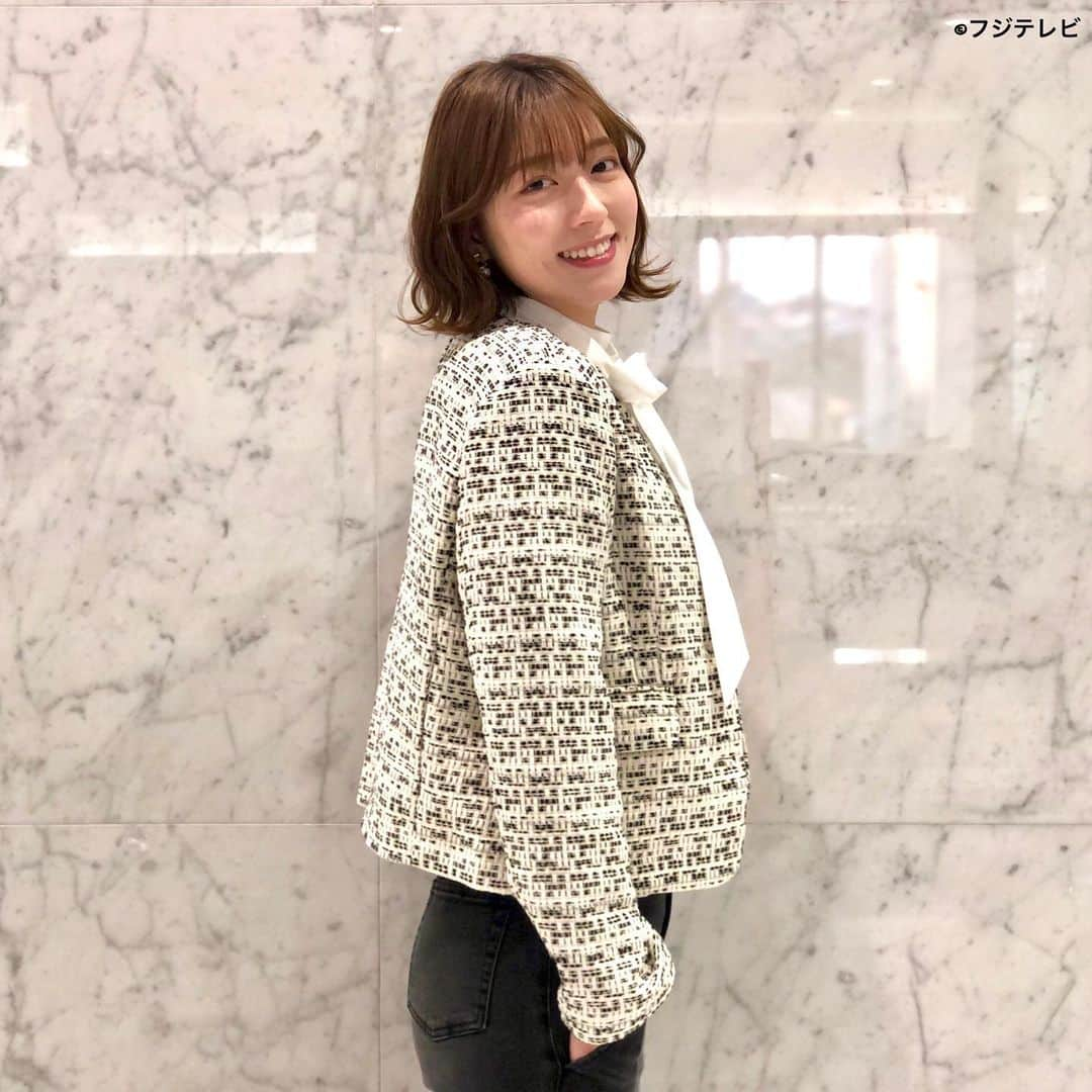 フジテレビ「めざましテレビ」さんのインスタグラム写真 - (フジテレビ「めざましテレビ」Instagram)「ファッション雑誌CanCamとコラボした お天気コーナー「きょう何着て行く？」 阿部華也子の毎日のコーデを紹介♪  ３月２日（水）  【今日のコーデ】 ・コート→ @strawberry_fields_official ３万５２００円 ・ジャケット→ @dholic_official 　６９１９円 ・ブラウス→ @and.couture  ９７９０円 ・パンツ→ @mercuryduo_com 　１万３２００円 ・靴→ @dianashoespress 　　　１万６５００円 ・ピアス→ @phoebe_official 　　３９６０円  【コーデのポイント】 ツイードジャケットにボウタイブラウスを重ね着❣️  首元からボウタイだけをのぞかせると👀 華やかでキャッチーな着こなしに👍  コンサバにならないよう デニムでカジュアルダウンするのをお忘れなく🤗✨    #めざましテレビ #きょう何着て行く？ #阿部華也子 #今日のコーデ #コーデ #CanCam #今日のファッション#ootd #きょう何着て行く？は月〜金朝6時22分ごろ放送📺 #スタイリストたなべさおり #かやちゃん #きれいめコーデ #きれいめカジュアル #大人コーデ #冬コーデ #オフィスカジュアル #上品コーデ #アナウンサー衣装」3月2日 18時05分 - mezamashi.tv