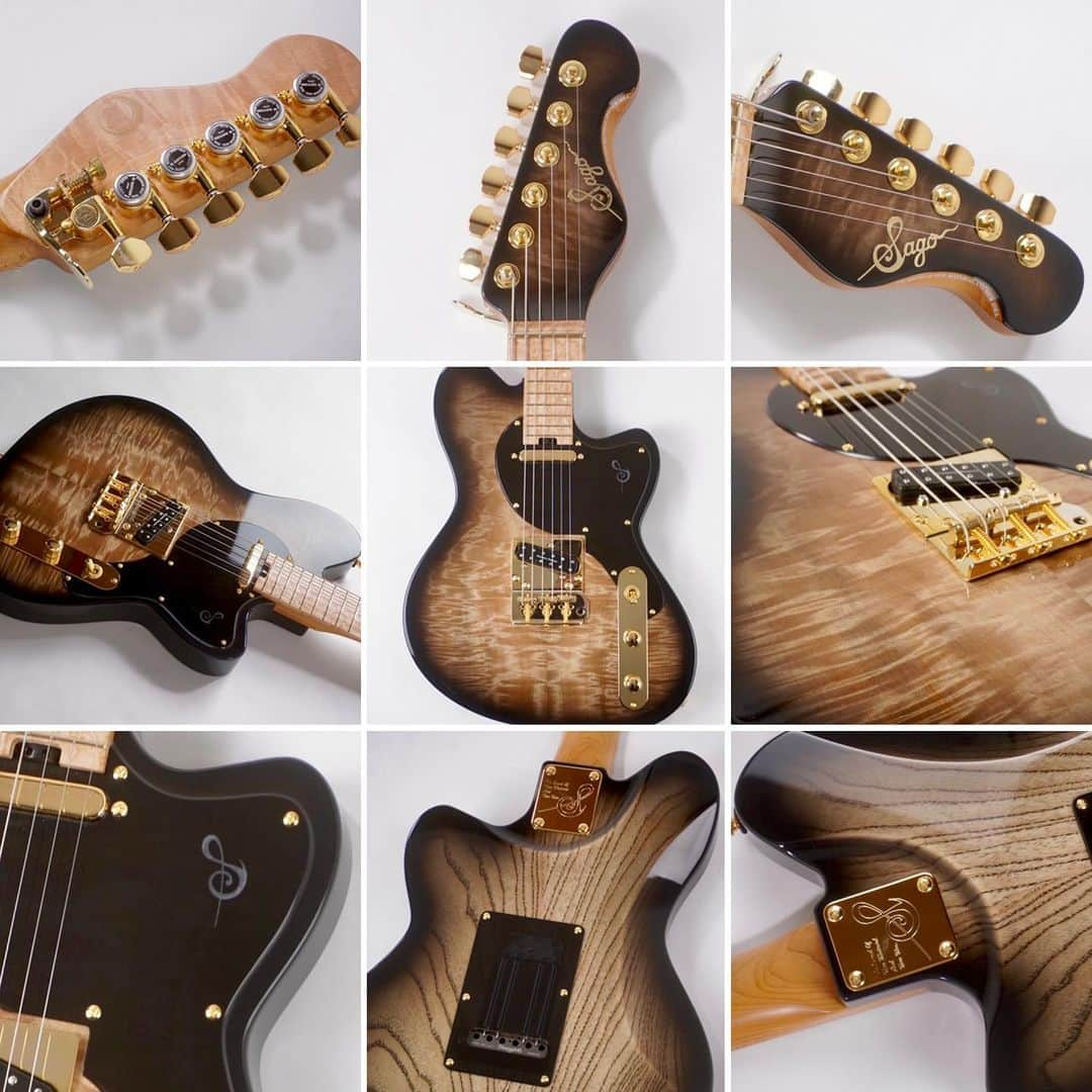 椎名未緒のインスタグラム：「shiinamio new guitar by Sago New Material Guitars  神楽 -弍-  #Sago #sagonewmaterialguitars #guitar  https://sago-nmg.com https://sago-nmg.com/artists/shiinamio/」