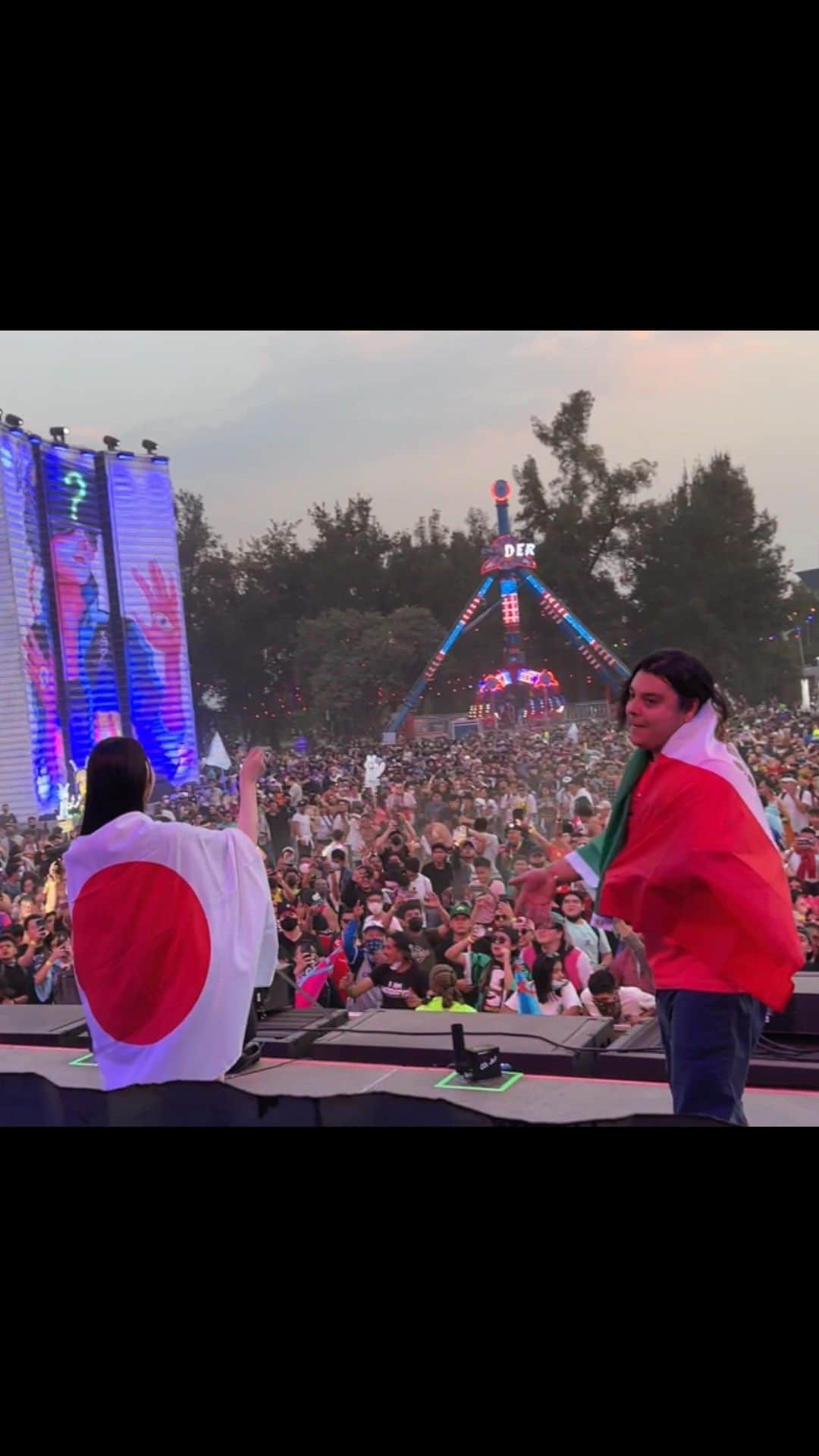 DJ NATSUMIのインスタグラム：「🇲🇽🇲🇽 @edc_mexico WASTELAND Thank you so much EDC Mexico!! It was REALLY REALLY FUN!! The Mexican power was SO AMAZING and the people were SO HOT! I hope to come back one day. I'm glad I got to do B2B with Alby Loud! Thanks to all the BWBO Family. My EDC debut was a huge success! That’s soooooo awesome!💖  .」