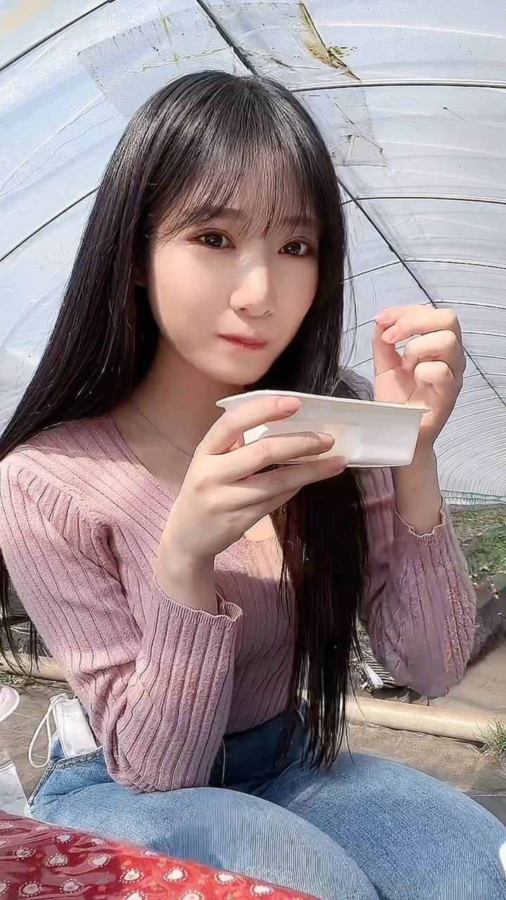 のインスタグラム：「おいしかったぁ🍓🍓🥰」