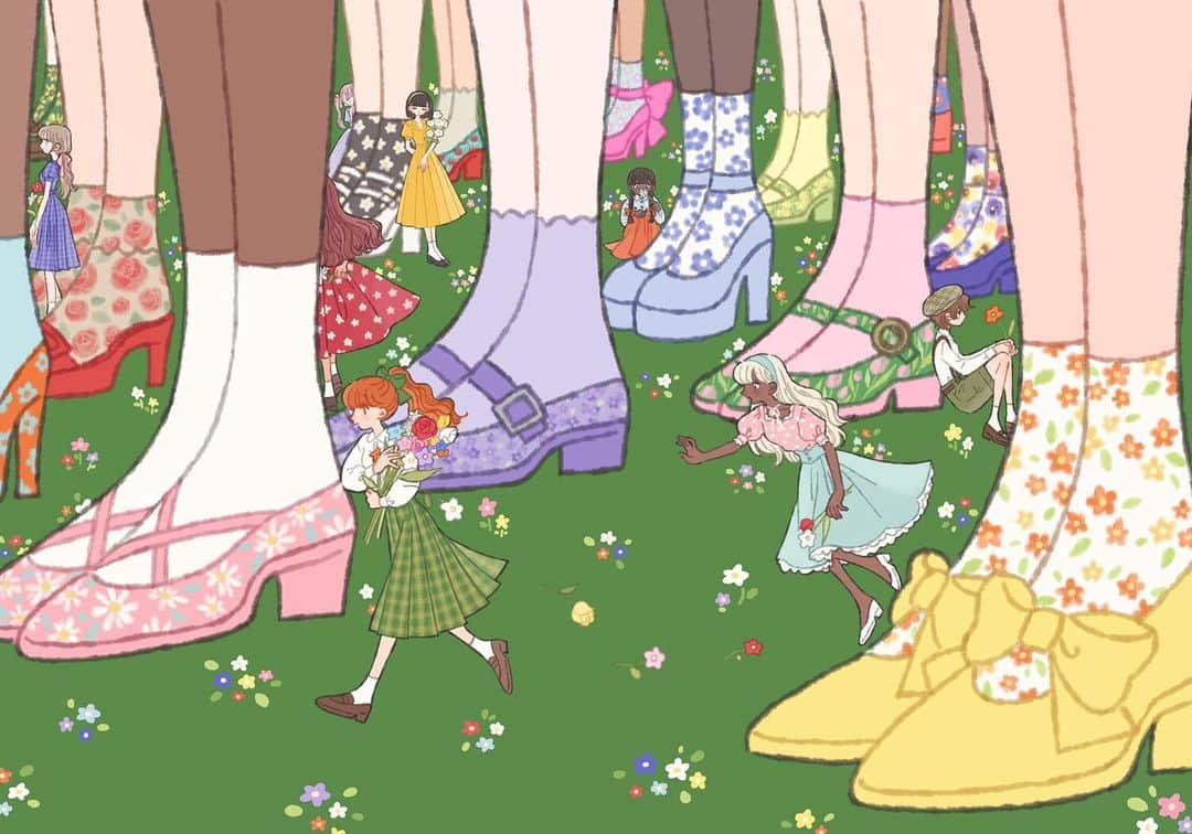 たなかのインスタグラム：「👠 #illustration」