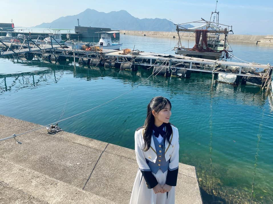 矢野帆夏のインスタグラム：「おはようございます💭  #広島#江田島#瀬戸内 #瀬戸内PR部隊#海 #setouchi#hiroshima#etajima #sea#beautiful#blue #STU48#矢野帆夏」