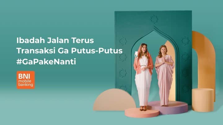 ルナ・マヤのインスタグラム：「Ibadah jalan terus, transaksi ga putus-putus dengan BNI Mobile Banking semuanya bisa dan #GaPakeNanti. . Nikmati kemudahan transaksi rutin harian kamu selama bulan Ramadan dengan berbagai fitur unggulan dari BNI Mobile Banking. . Belum punya BNI Mobile Banking? Download sekarang juga di Play Store dan App Store atau kunjungi link bit.ly/Download_SekarangJuga  #BNI46 #BNIMobileBanking」