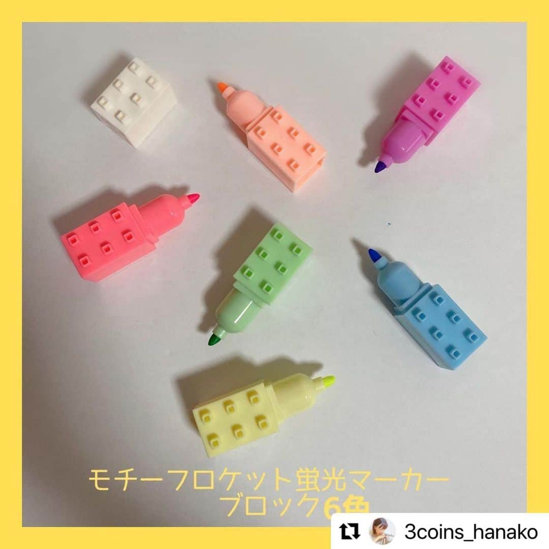 ASOKO ZAKKA STOREさんのインスタグラム写真 - (ASOKO ZAKKA STOREInstagram)「_  イオモール札幌発寒店 @3coins_hanako の カラフルでかわいい投稿です🍒🫧  ぜひフォローもお願いいたします♡  ↓  #Repost @3coins_hanako with @make_repost ・・・ . お久しぶりにASOKO新商品投稿です!!  見た目が可愛いこの商品💕 なんとなんとロケットペンになっていて 順番を変えて何色も使うことができます🙆‍♀️ ブロックのタイプはちゃんとハマるのか 気になって遊んでしまいました笑 ただ蓋は1つしかないのでブロックで遊ぶと乾燥注意です!!  ▶︎モチーフロケット蛍光マーカー ▶︎クマ/アイス/ハート/ブロック ▶︎各300円（税込330円） ▷クマとアイスは5色 ▷ハートとブロックは6色  これからの時期 進級、進学のプレゼントにオススメです💓 学校が離れ離れになってしまうお友達に 今までありがとうの気持ちを込めて プレゼントするのもありですね🥺🌸  ⚠︎店舗によって在庫は異なりますので お立ち寄りの店舗にお問い合わせ下さい🍀  #3COINS#スリーコインズ#スリコ#ASOKO#スリコ新商品#可愛い文房具#お手紙#手紙交換#お絵描き#カラフル雑貨#カラフル好き#蛍光ペン#蛍光マーカー#プチブレゼント #文房具紹介#文房具購入品#プチプレゼント #北海道#札幌#発寒#イオンモール札幌発寒店#発寒イオン」4月4日 13時27分 - asokojpn