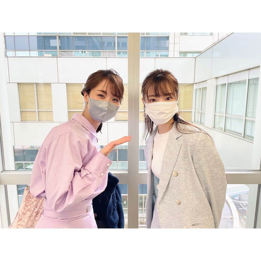 のインスタグラム：「* ゆかちゃん かやちゃん👭  29年目のめざましテレビも よろしくお願い致します☺️🌸  #めざましテレビ #新年度 #お天気キャスター #めざども✨」