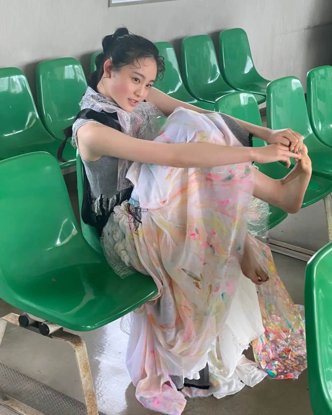 丸本凛のインスタグラム：「週プレプラスのオフショです！💚 #週プレプラス#ポラリス#ヒロインたちの肖像#オフショット」