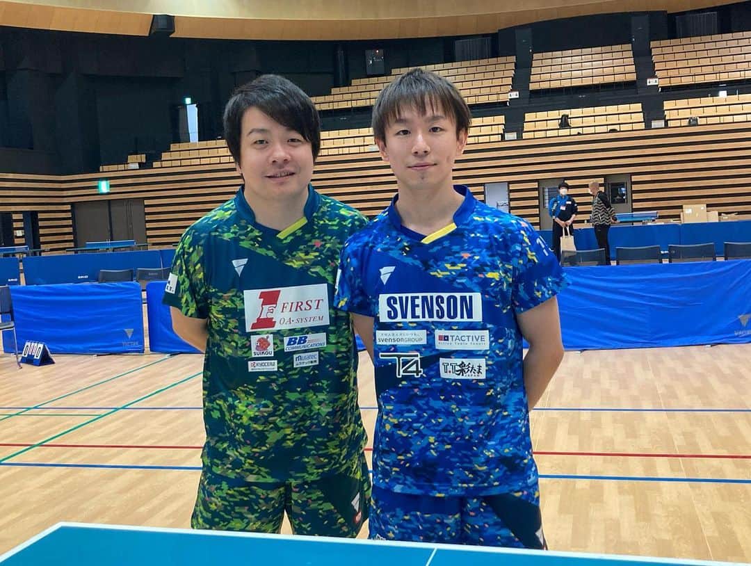 岸川聖也のインスタグラム：「函館でイベントを行いました。 函館卓球協会創立100周年おめでとうございます。 孝希との初イベント大成功でした😊 #VICTAS」