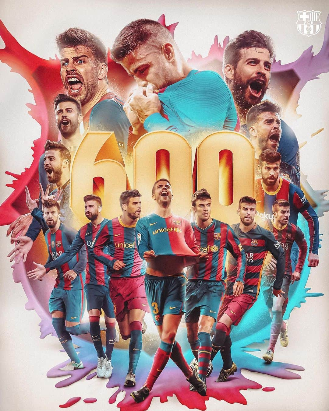 ジェラール・ピケさんのインスタグラム写真 - (ジェラール・ピケInstagram)「🚨 Milestone for @3gerardpique   6⃣0⃣0⃣ partits de blaugrana  ¡Eres una leyenda, Gerard!  #MadeInLaMasia」3月14日 3時51分 - 3gerardpique