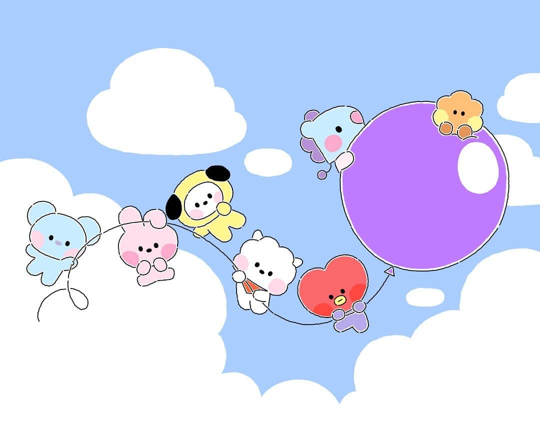 BT21 Stars of tomorrow, UNIVERSTAR!さんのインスタグラム写真 - (BT21 Stars of tomorrow, UNIVERSTAR!Instagram)「Hop on a balloon, UNISTARS!🎈 Let's ride the warm, spring breeze together🌸  #BT21 #spring #springbreeze」3月14日 18時01分 - bt21_official