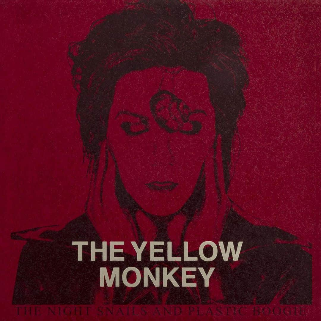 THE YELLOW MONKEYのインスタグラム：「ジャケット写真＆収録内容公開！ ・ 4/14(木)にリリースとなるデビュー30周年記念作品第一弾「THE NIGHT SNAILS AND PLASTIC BOOGIE(夜行性のかたつむり達とプラスチックのブギー)<Deluxe Edition>」 ・ この作品はLPサイズのBOXにCD2枚、DVD、カセットテープ、ブックレットが収納される豪華仕様。(画像2枚目へスワイプ👆✨) 本日、商品に収録されるリハーサル音源集やDVDの楽曲も発表となりました。デビュー30周年にふさわしいゴージャスな内容に仕上がっていますので、ぜひプロフィールのリンクからチェックしてください🎶 ・ #THEYELLOWMONKEY #TYM30Years #THENIGHTSNAILS🐌 #吉井和哉 #菊地英昭 #廣瀬洋一 #菊地英二」