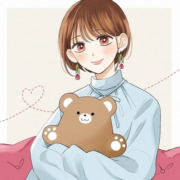 星見SKさんのインスタグラム写真 - (星見SKInstagram)「女の子らくがき🧸🌸  #イラスト #女の子　#くま」3月15日 16時42分 - hoshimi1616