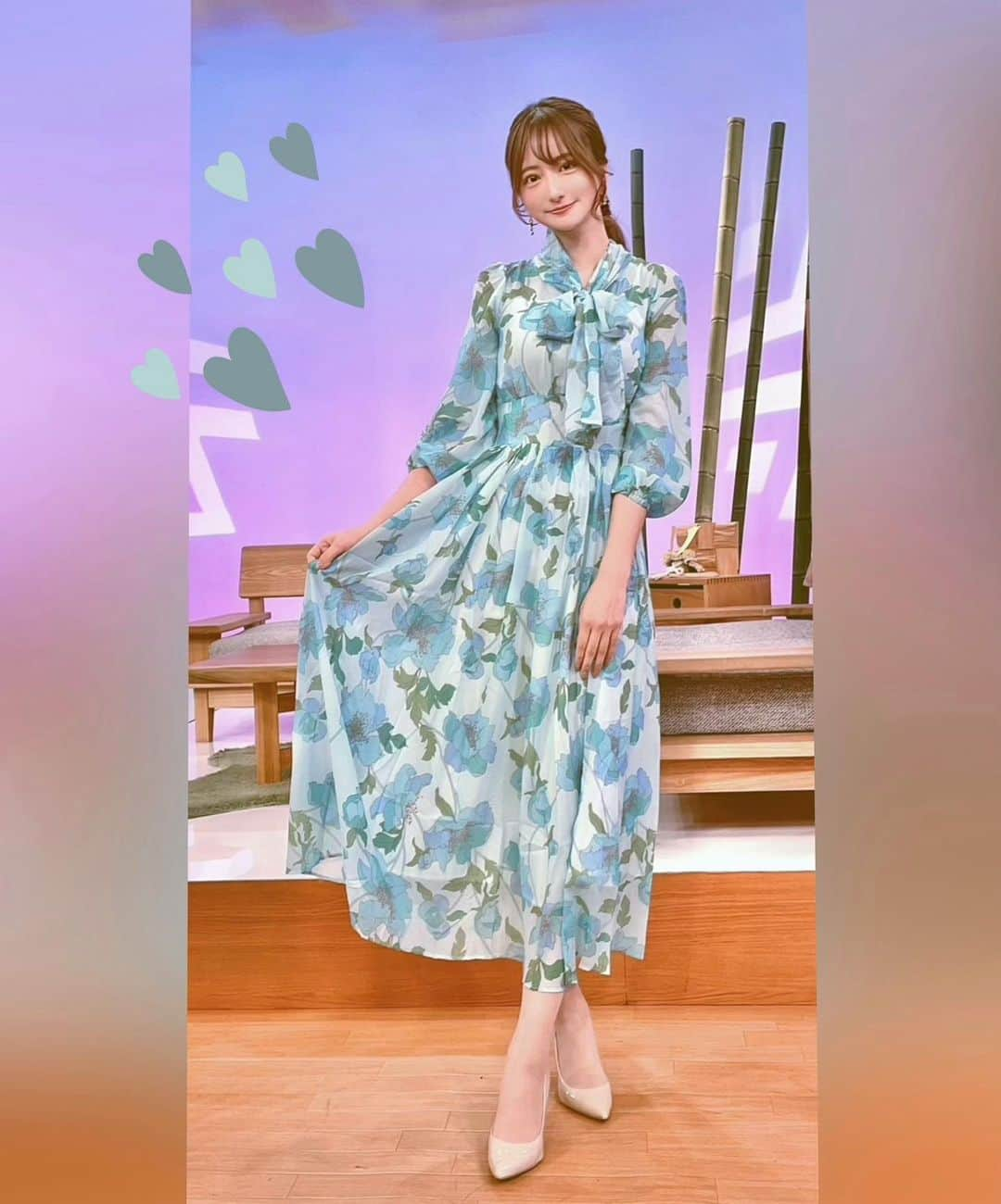 羽田優里奈さんのインスタグラム写真 - (羽田優里奈Instagram)「. . 先週のkyobizxもご覧くださった方 ありがとうございました！ . ▷onepiece #wildlily  . . 「ビジタネ」のコーナーでは、 京丹後の若手刀鍛冶のベンチャー企業 "日本玄承社"を取材しました！ #刀剣乱舞 のゲームをしているので、 初めての鍛冶場見学にワクワク✨ . 実際の鍛錬ってどんなに激しいんだろう！！ とドキドキしていましたが、、 . 蛍のように舞う火花、 打つ時の音色が風鈴のようでもあり 祇園祭のコンチキチン 鉦の音のようにも聴こえて、 見ている側はとっても癒されました…… (職人さんはおよそ1200℃の前で、7kgの大槌振ってるので大変) . 京丹後にはアーティストの方が沢山いらっしゃるので、 さらに文化の町として発展していくのが楽しみです。 . にしても、玉鋼で作ったギターピックどんな音なるん！！ . . 「マチネタ」のコーナーでは、 人気急上昇中のフライドチキン店、 "ミセスリンダのフライドチキン"へ突撃🍗 オーブンに秘密があり、 肉汁溢れるほどのフライドチキンでした！！！🤗 . . . . . . #kbs京都 #京都放送  #リポーター #報道 #取材  #刀剣 #日本刀 #京丹後 #関西  #食レポ #食レポグラム  #kyobizx #kbs #broadcaster #caster #reporter  #flower #fashion #ootdfashion #168cm  #ワンピース #花柄ワンピース #ワンピ #衣装 #服  #フェミニンコーデ #今日のコーデ #コーデ」3月15日 18時05分 - hadayurina_