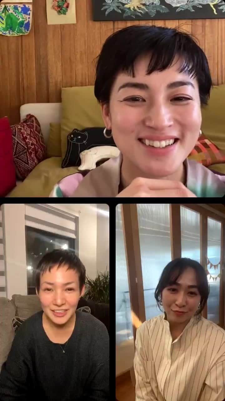 桃生亜希子のインスタグラム：「まみえちゃん　@mamiekakimoto とaicoちゃんとゆるゆるTalk😊」