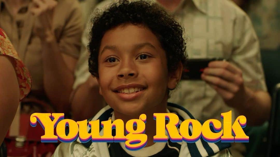 ドウェイン・ジョンソンのインスタグラム：「Ahead of TONIGHT’s #YoungRock season premiere, here’s a fun first look!   Thank you so much guys for making us  NBC’s #1 COMEDY!  What a wild road I’ve traveled.   Enjoy the show tonight!!  #YOUNGROCK @8PM on @NBC  @SevenBucksProd」