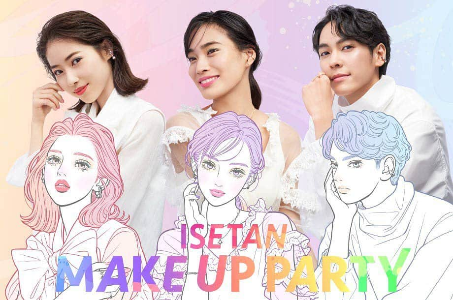 松本ゆいのインスタグラム：「今日から☺️  ISETAN MAKE UP PARTY 2022/3/16〜3/21  Model__ 望月カオリ( @k__or_ ) シェーン真人( @shane_makoto ) 松本ゆい ( @yui_m106 ) 桃井和音 ( @kazune0819 ) Juan ( @sotaroo )  Art Direction__Kuwabara Atsushi ( @barkinstyleinc / @kuwakuwa0810 ) Design__Suzuki Kaoru ( @studiounijp ) Photography__Matsuura Kei ( @studiounijp ) Illustration__Iseyama Naoya ( @naoya_isayama ) Styling__Chiba ayako ( @_chiba_chan_works_ ) Hair&Make-up__Yamaguchi Eriko ( YAMANAKA management / @eriko_yamaguchi_ )  #isetanmakeupparty#伊勢丹新宿#伊勢丹メイクアップパーティー#barkinstyle」