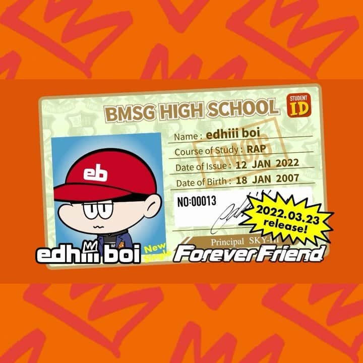 edhiii boiのインスタグラム：「edhiii boi 3rd Digital Single「Forever Friend」 2022.03.23 Release  #edhiiiboi #ForeverFriend #BMSG #卒業」