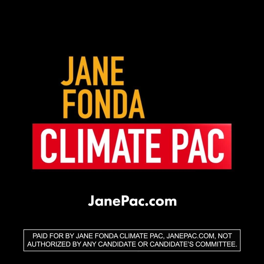 ジェーン・フォンダのインスタグラム：「The science is clear: We have to cut our fossil fuel emissions in half by 2030. We have eight years–that is just four election cycles–to save the planet. Greta Thunberg warned that our house is on fire. So, it’s time we fight fire with fire or, in this case, to fight dollars with dollars. I am incredibly proud to launch @JaneFondaClimatePac and send a message to all the politicians who are bankrolled by fossil fuels: You should be as scared for your careers as we are by the climate spinning out of our control. Please join us in the fight for our future.」