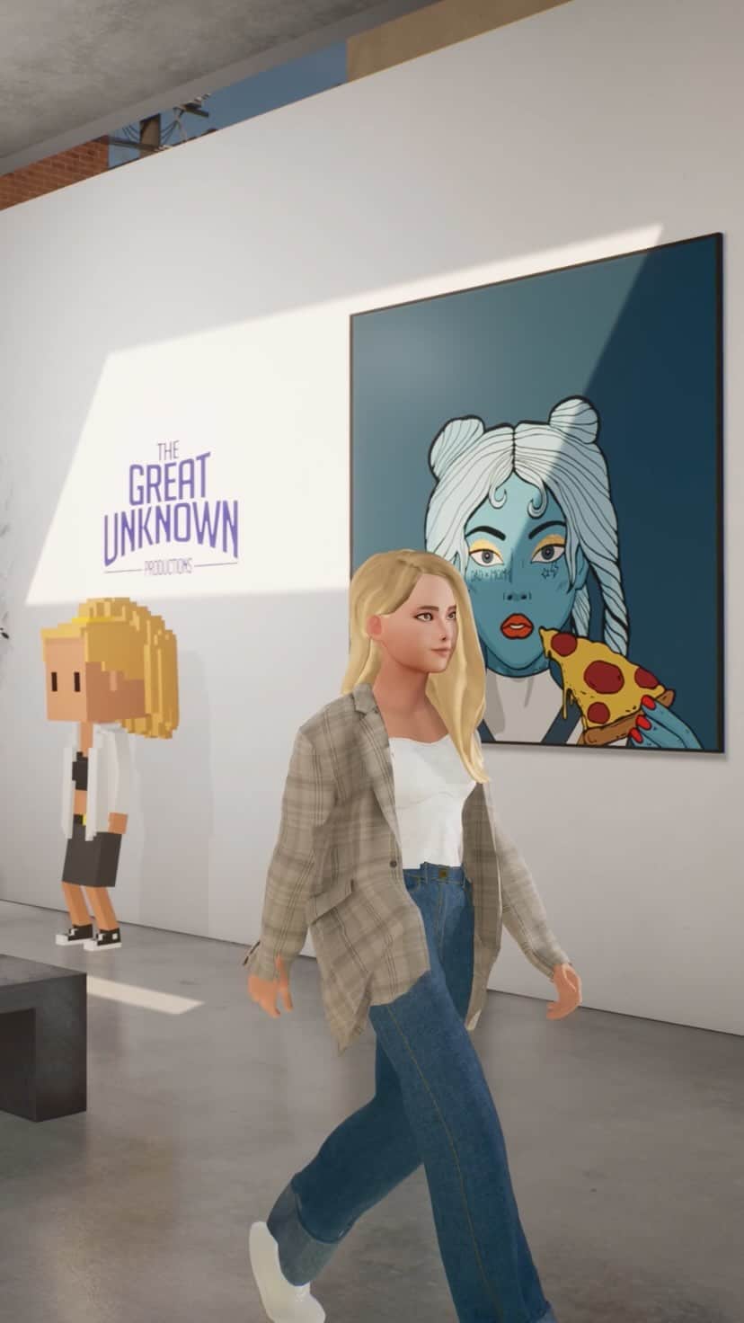 ブリー・ラーソンのインスタグラム：「Welcome to my lil corner of the @some.place.social metaverse. Can’t wait to welcome you all in soon 🤍」
