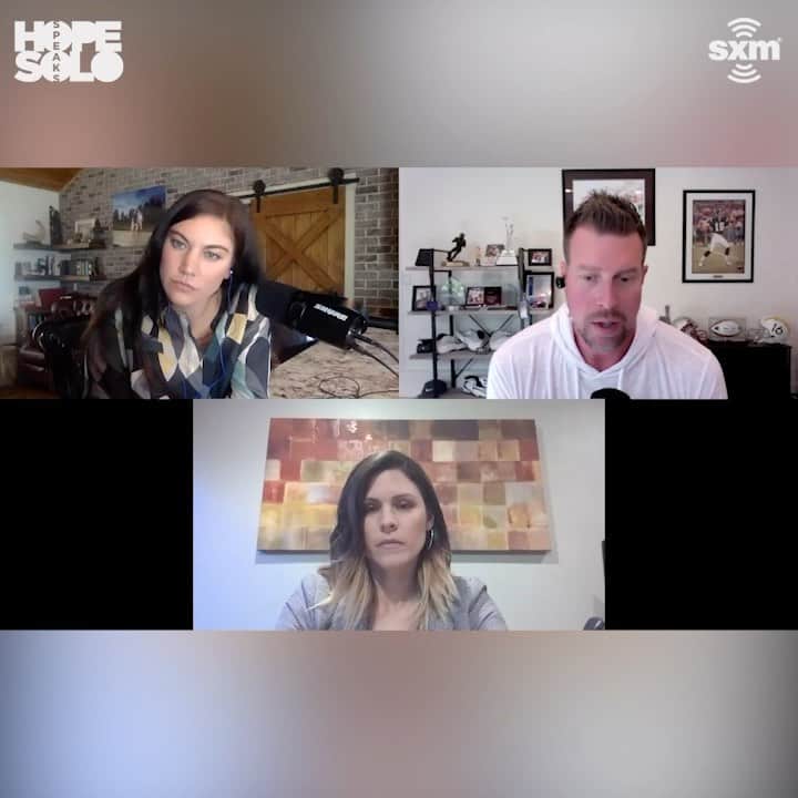 ホープ・ソロのインスタグラム：「Hope Solo Speaks Episode 3 is out today! We tackled the difficult and complicated subject of athletes and their struggles with mental health with Ryan Leaf and Dr. Carrie Hastings. Here’s a bit of our discussion Full episode link: https://apple.co/34KYNIe」
