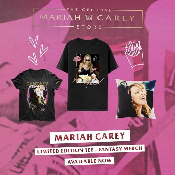 マライア・キャリーのインスタグラム：「New merch! 🎉🍾 mariahcareyshop.com」